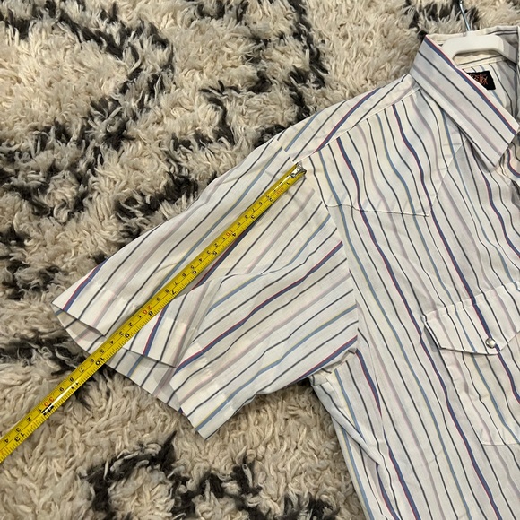 Vintage Men’s Team Tex Western Pearl Snap Short Sleeve Button Shirt XL Slim - Picture 8 of 9